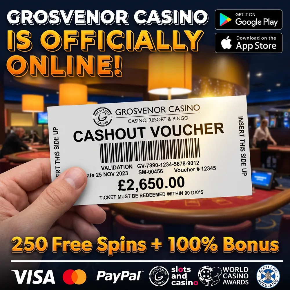 Cash-out ticket, Grosvenor Casino Aberdeen